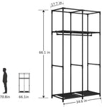 34 Inch Portable Wardrobe Closet Clothes Organizer with Metal Shelves and Non-Woven Fabric Durable Closet Storage Organizer for Bedroom (34 Inch, Blue)