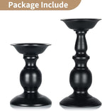 Nuptio Black Candle Holder for Pillar Candles - 2 Pcs Rustic Candle Holders Set Metal Candle Stand Tall Retro Fall Pillar Candleholder for Halloween Easter Farmhouse Fireplace Home Table Centerpiece