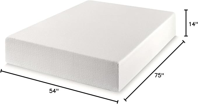 Best Price Mattress 14" Signature Green Tea Memory Foam Mattress, Full, White