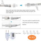 100ft LED Rope Lights Outdoor, 720 LED Connectable & Flexible Tube Lights with 8 Modes, Waterproof LED Rope Lighting for Independence Flag Day, Memorial Day, Outdoor,Indoor Decor (Red & White & Blue)