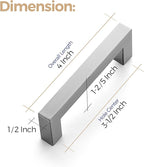 Ravinte 10 Pack 3-1/2 Inch Kitchen Square Cabinet Handles Satin Nickel Pulls Brushed Nickel Kitchen Cabinet Hardware Handles for Cupboard Drawer Pulls