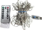 YEOLEH String Lights Curtain,USB Powered Fairy Lights for Party Bedroom Wall,8 Lighting Modes & IP64 Waterproof Ideal for Wedding Valentines Day Decor (Multi-Colored,7.9Ft x 5.9Ft)