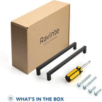 Ravinte 25 Pack Square Cabinet Pulls 10 Inch Black Kitchen Cabinet Handles Matte Black Kitchen Hardware for Cabinet Black Drawer Pulls Black Square Bar Cabinet Pulls Drawer Handles