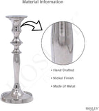 Hosley's 8" High Silver Finish Taper Candle Holder. Ideal Gift and Use for Weddings, Party, Spa or Aromatherapy