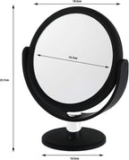 Danielle Creations 6.75-Inch Portable Two-Sided Vanity Round Vanity Makeup Mirror, No-Slip Soft Touch with 360 Rotation, 12x Magnification, Midnight Matte Black