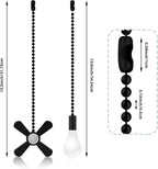 Ceiling Fan Pull Chains With Decorative, 2 Pieces Of Black Ceiling Fan Chain Extenders 13.6 Inches Fit All Standard Ceiling Fans And Light Fixtures，Pull Chain Extension With Connector.