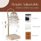 Candle Warmer Lamp with Timer: Flower Gold Candle Lamps Height Adjustable Wax Melt Home Decor House Warming Christmas Gift for Women