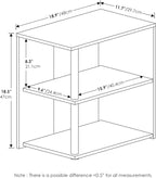 Furinno Romain Side Table, 2-Tier End Table with Open Shelf, Night Stand, Bedside Table, for Living Room, Bedroom, French Oak