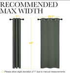NICETOWN Dark Mallard Blackout Curtain Panels for Bedroom, Thermal Insulated Grommet Top Blackout Draperies and Drapes for Basement (2 Panels, W34 x L45-inch)