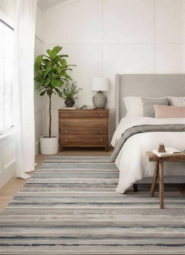RUG BRANCH Havana 8' x 11' (7'9" X 10'8") Scandinavian Indoor Area Rug, Contemporary, Blue Brown - Living Room, Bedroom, Dining Room, and Kitchen