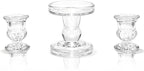 Unity Candle Holder - Glass Candle Holders for Pillar Candles Taper Candles, Glass Candlestick Holders Set of 3, Decorative Clear Glass Candlestick Holder for Wedding Table Dinning Church Centerpiece