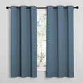 NICETOWN Room Darkening Curtains for Kitchen, Smoky Blue, Set of 2, 42 inches Wide by 50 inches Long, Window Treatment Thermal Insulated Solid Grommet Room Darkening Curtains/Drapes for Bedroom