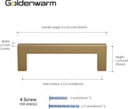 goldenwarm 25 Pack Champagne Gold Cabinet Pulls 3-1/2 Inch Gold Cabinet Handles Champagne Bronze Drawer Pulls Brushed Bronze Drawer Handles Kitchen Dresser Hardware