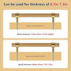 Wooden Drawer Pulls,6-Pack Beech Wood Drawer Handles 5in,Suitable for Kitchen, Living Room, Bedroom, Bathroom and Other Scenes,Gold
