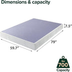 ZINUS Metal Box Spring with Wood Slats, 7.5 Inch Mattress Foundation, Sturdy Steel Structure, Easy Assembly, Queen