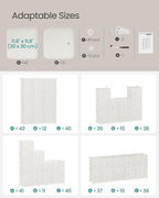 SONGMICS Cube Storage Organizer, Set of 12 Plastic Cubes, Closet Storage Shelves, DIY Plastic Closet Cabinet, Modular Bookcase, Shelving with Doors for Bedroom, Living Room, Cream White ULPC342W02