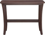 Leick Home Boa Console Table, Solid Wood, Bottom Display Shelf, Narrow Depth, Easy-Assembly, For Living Room/Hallway, Chocolate Cherry, 38.0 in. W x 14.0 in. D x 30.0 in. H, 10332