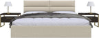 Vänt Upholstered Wall Panels - King/Cal King Size Wall Mounted Headboards - Faux Merino Wool Cream - Twin/King - Set of 4 Panels (Each Individual Panel 39"x11.5")