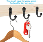 10 PCS Coat Hooks Wall Mounted, Premium Black Metal Wall Hooks for Hanging Coats, Wall Hook, Coat Hook, Towel Hooks for Hat Keys Closet Bag Backpack Hanger Farmhouse with 20Screws
