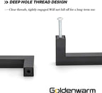 goldenwarm 200 Pack 5 Inch Black Cabinet Handles Matte Black Drawer Pulls Stainless Steel Cabinets Hardware Square Bar Modern for Kitchen Bathroom Cupboard