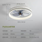 Ceiling Fans with Lights, Flush Mount Ceiling Fan with Lights and Remote, 6 Wind Speeds Smart Low Profile Ceiling Fan for Bedroom, Dining Room and Kitchen 20" (White)