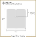 Royal Hotel Bedding Mattress Topper, Top-Split California King, 2 Inches Hypoallergenic Overfilled Down Alternative Anchor Bands Mattress Topper