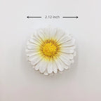 Daisy Vintage Resin Hand Painted Drawer Pulls Cabinet Knobs Handles Country Kitchen Home Decoration White (Pack of 6)