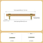 Wooden Drawer Pulls,4-Pack Beech Wood Drawer Handles 9in,Suitable for Kitchen, Living Room, Bedroom, Bathroom and Other Scenes,Gold