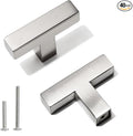Cabinet Pulls Single Hole Cabinet Handles, 40 Pack Square Brushed Nickel Bar Cabinet Pulls Drawer Cabinet Knobs Cupboard Hardware Cabinet Handles, Stainless Steel Single Hole Cabinet Knobs