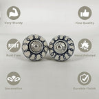 Handmade Serene Blue Ceramic Stone Cabinet Knobs, Vintage Decorative Drawer Pulls for Trendy Cabinets, Modern Dressers & Cupboards, Knobs for Kitchen & Furniture - Set of 12