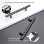 homdiy Black Drawer Pulls Cabinet Handles 10Pack - HD201BK Cabinet Door Handles 4-1/2 in Hole Centers Cabinet Hardware Modern Cabinet Pulls for Kitchen Cabintes