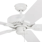Honeywell Ceiling Fans Belmar 52 Inch Ceiling Fan Without Light, Outdoor Ceiling Fan with Pull Chain, Tri-Mount Traditional 5 Blade Design, ETL Wet Rated, White (50198-01)