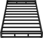 Box Spring Twin 4 Inch Low Profile, Heavy Duty Metal Box Spring Bed Base with Fabric Cover, Mattress Foundation, Easy Assembly, Noise Free, Black