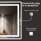 LOAAO 72X40 LED Bathroom Mirror with Lights, Anti-Fog, Dimmable, Backlit + Front Lit, Lighted Bathroom Vanity Mirror for Wall, Memory Function, Tempered Glass, ETL Listed