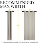 NICETOWN Room Darkening Curtain Panels 90 inches Long, Privacy Draperies for Living Room (Natural, 42 inches Width, 1 Pair)