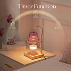 Mom Birthday Gifts for Women: Purple Flower Candle Warmer Lamp with Scented Candles Dimmable Wax Warmer with Timer Mom Christmas Gift