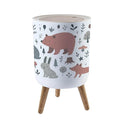 Small Trash Can with Lid Hand Drawn Colored Children s Set Cute Forest Animals Scandinavian Garbage Bin Pet Proof Waste Basket for Kitchen Bathroom Office Bedroom Decorative 1.8 Gallon