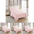 Sweet Home Collection 5 Piece Comforter Set Bag Solid Color All Season Soft Down Alternative Blanket & Luxurious Microfiber Bed Sheets, Pale Pink, Twin (Pack of 4)