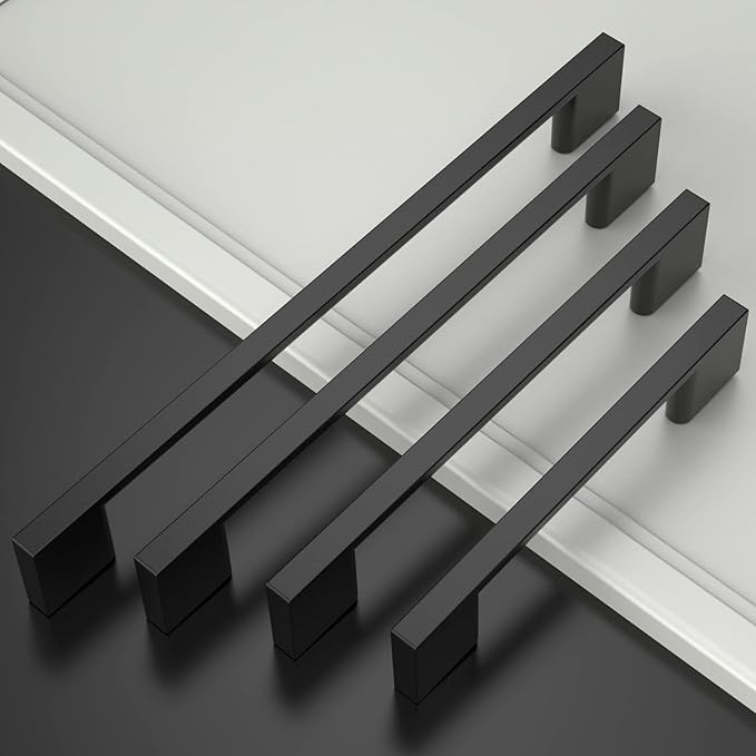 Asidrama 6 Pack 6.3 Inch(160mm) Matte Black Kitchen Cabinet Handles, Cabinet Pulls Kitchen Cabinet Hardware for Cupboard Drawer Pulls