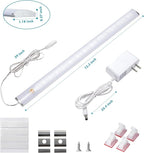 LED Under Cabinet Lighting with Touch Switch, Dimmable Under Cabinet Lights, Under Counter Lighting for Desk, Cold White 6000K