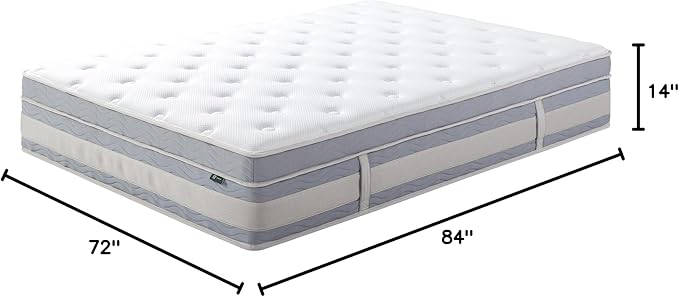 ZINUS 14 Inch Cooling Comfort Support Hybrid Mattress [New Version], California King, Fiberglass Free, Medium Plush, Cooling Motion Isolation, Certified Safe Foams & Fabric, Mattress in A Box