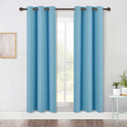 NICETOWN Bedroom Blackout Draperies Panels, 2 Panels, 42 x 72 Inch, Teal Blue, Three Pass Microfiber Noise Reducing Thermal Insulated Solid Ring Top Window Curtains