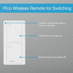 Lutron Caseta Smart Switch 3-Way Kit, with Pico Remote, Wallplate, Wall Bracket for LED Lights and Fans, 5 Amp, Neutral Required, P-PKG1WS-WH