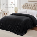 Exclusivo Mezcla Fleece Blanket Queen Size for Bed, Super Soft and Warm, All Season Use, Cozy, Plush, Lightweight, 90x90 Inches, Black