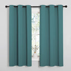 NICETOWN Thermal Insulated Solid Grommet Blackout Curtains/Drapes/Panels for Dining Room (Sea Teal, 1 Pair, 42 by 63-Inch)