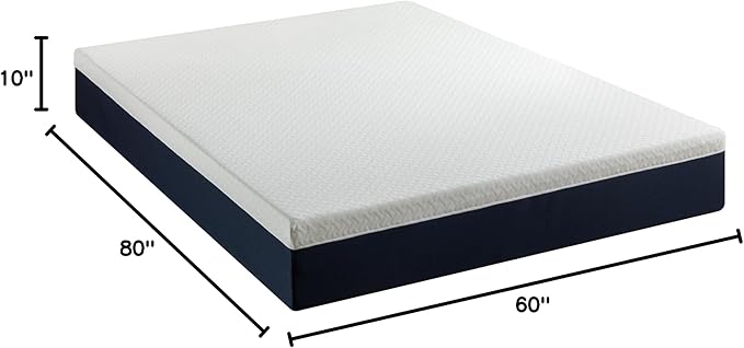 ZINUS 10 Inch Queen Cooling Comfort Hybrid Mattress [New Version], Fiberglass Free, Medium Firm Feel, Motion Isolation, Certified Safe Foams & Fabric
