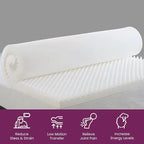 Mayton Convoluted Egg Shell 2-inch Breathable Foam Bed Topper | Makes Mattresses Comfortable and Relaxing, Provides Faster Pain Relief and Provides Orthopedic Beneficial Support, Full, Off-White