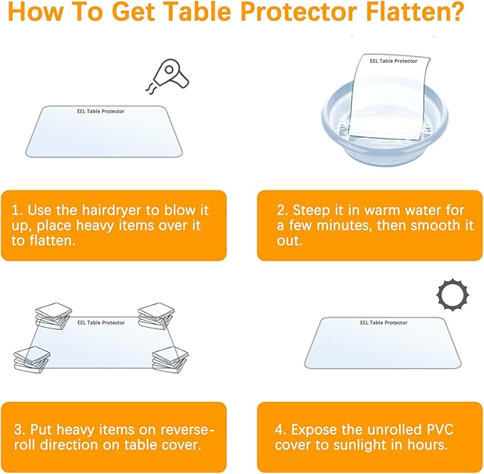 54 Inch Round Clear Dining Table Protector Tablecloth Cover Desk Top Pad Mat for Glass Furniture Study Coffee End Bed Sofa Side Bistro Bar Corner Pub Night Stand Dinner Table Thick Plastic PVC Vinyl