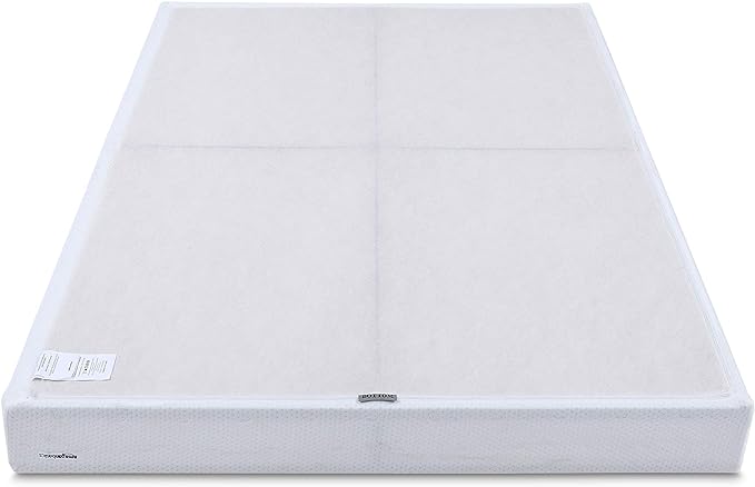 Amazon Basics Smart Box Spring Bed Base, 7-Inch Height Mattress Foundation, Tool-Free Easy Assembly, Full, 74"L x 53"W x 7"H, White
