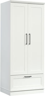 Sauder HomePlus Wardrobe/Storage Cabinet, Spacious Hidden Storage, Wardrobe Armoire, 29.1x20.9x71.2 - Soft White Finish